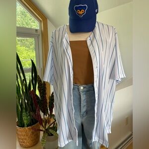 Amazon : Royal Blue Striped Baseball Jersey